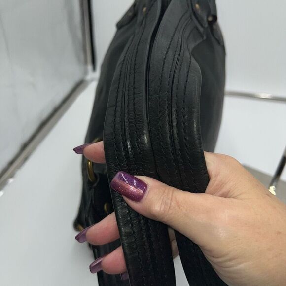 MICHAEL KORS Black Soft Genuine Pebble Leather Handbag with Dust Bag - Picture 9 of 15